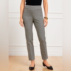 New Talbots Chatham Size 4 Slim Ankle Pants Glen Plaid Preppy Black White
